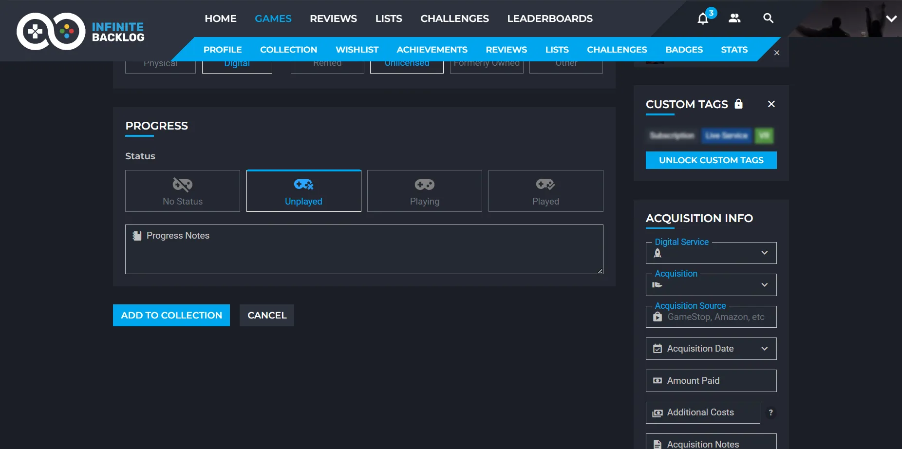 game sreen options 2