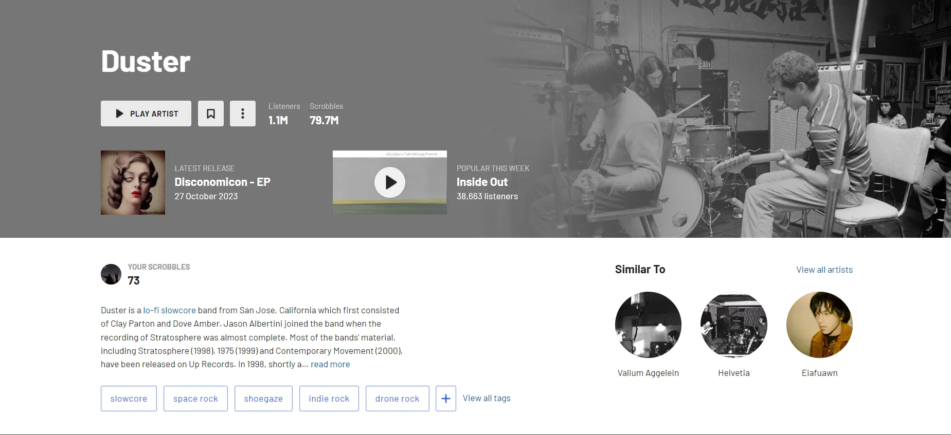 duster band page in lastfm