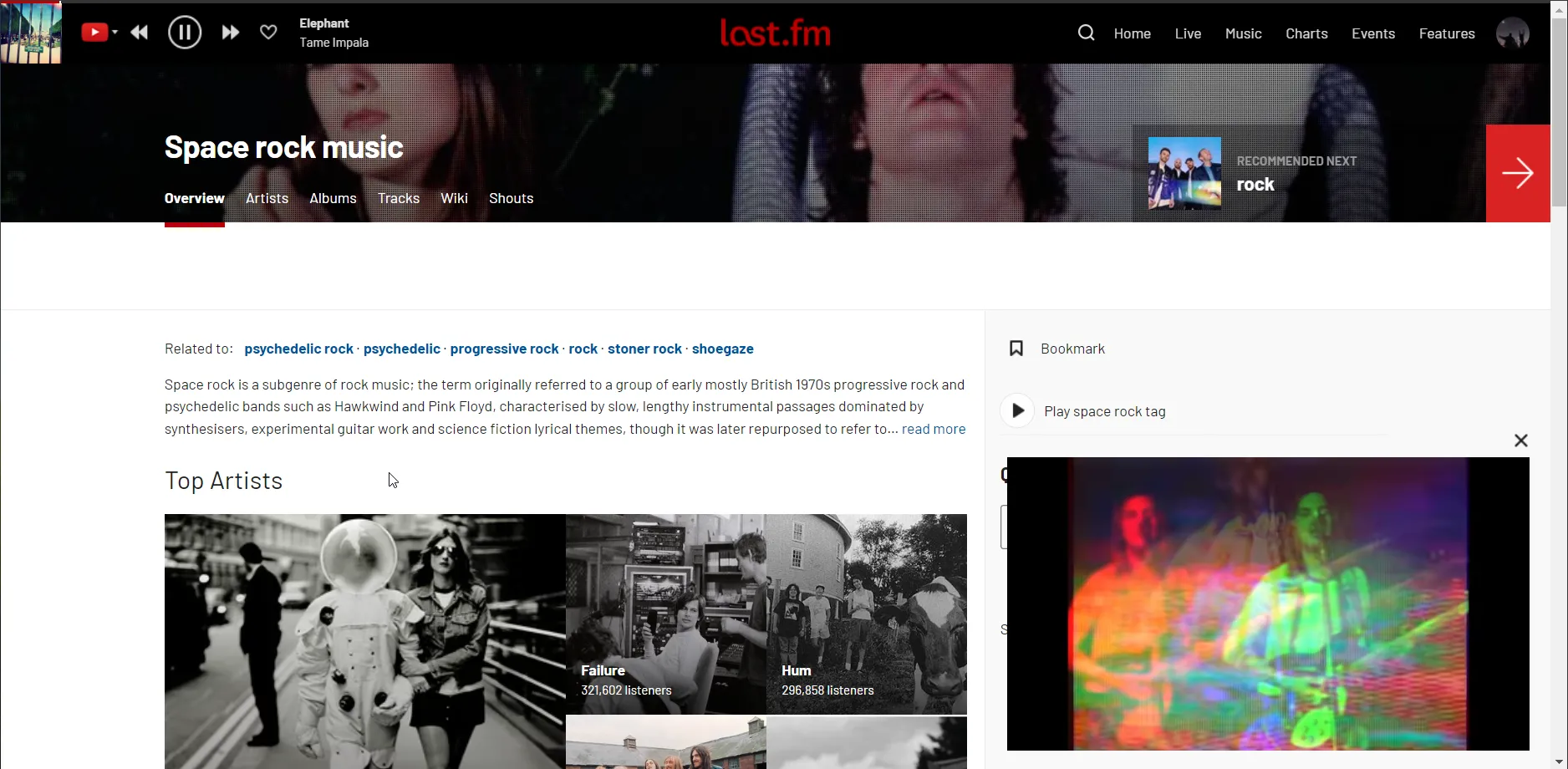 spacerock page in lastfm